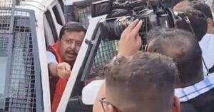 Nitin Naveen's campaign in CRPF vehicle