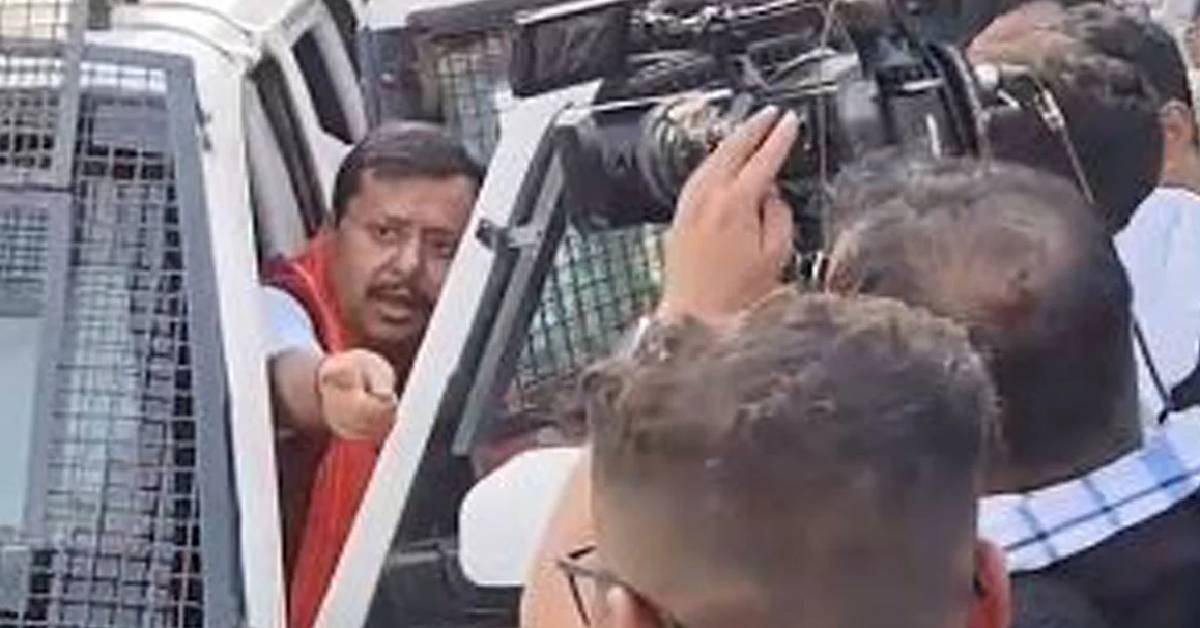 Nitin Naveen's campaign in CRPF vehicle